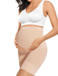 Peauty Summer White Maternity Dress Baby Shower Clothes Underwear Shorts High Waist Pregnancy Belly Bands Support for Pregnant Women's Gender Reveal