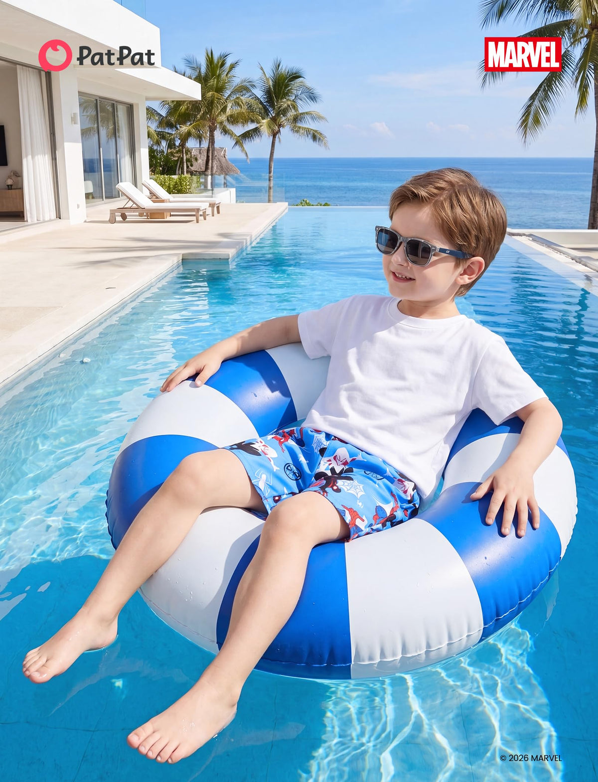 Disney Marvel Spiderman Little Boys Rash Guard Swim Trunks Compression Summer Swim Shorts Kids Swimsuit Blue Swimwear UPF 50+Swimming Trunk Surf Bathing Suit Pool Party Playwear Board Short 4-5 Years