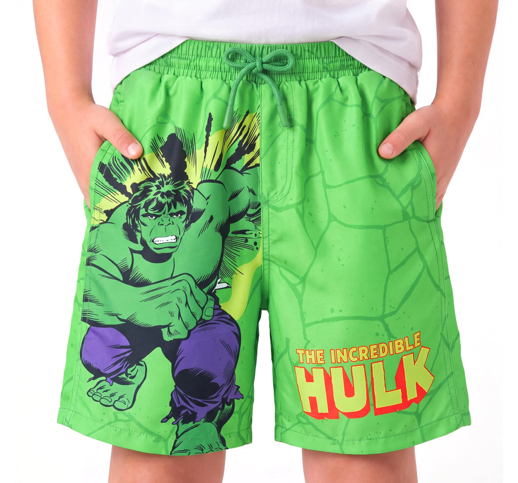 Disney Bathing Suit Marvel Boys Swim Shorts Avengers Rash Guard Swim Trunks Green Superhero Swimming Trunks Hulk Beach Clothes Toddler Swimsuit UPF 50+ Surf Swimwear Kids Pool Board Shorts 4-5 Years