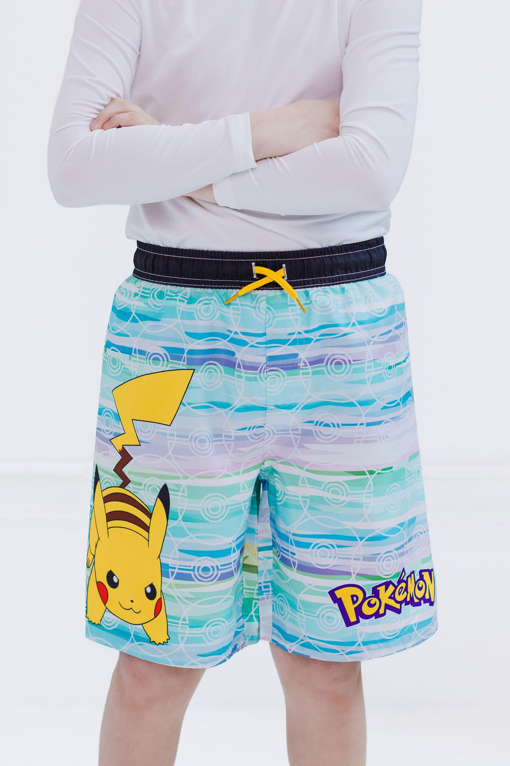 Pokemon Pikachu Little Boys UPF 50+ Swim Trunks Blue/Purple/Green 7