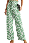Iwollence Women Flowy Palazzo Pants Adjustable Knot - Style 5