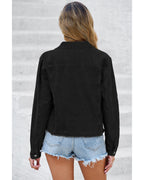 Luvamia Light Jackets For Women Lightweight Jean Jacket Summer Women's Fashion Womens Denim Shacket True Black Large Fits Size 12 14