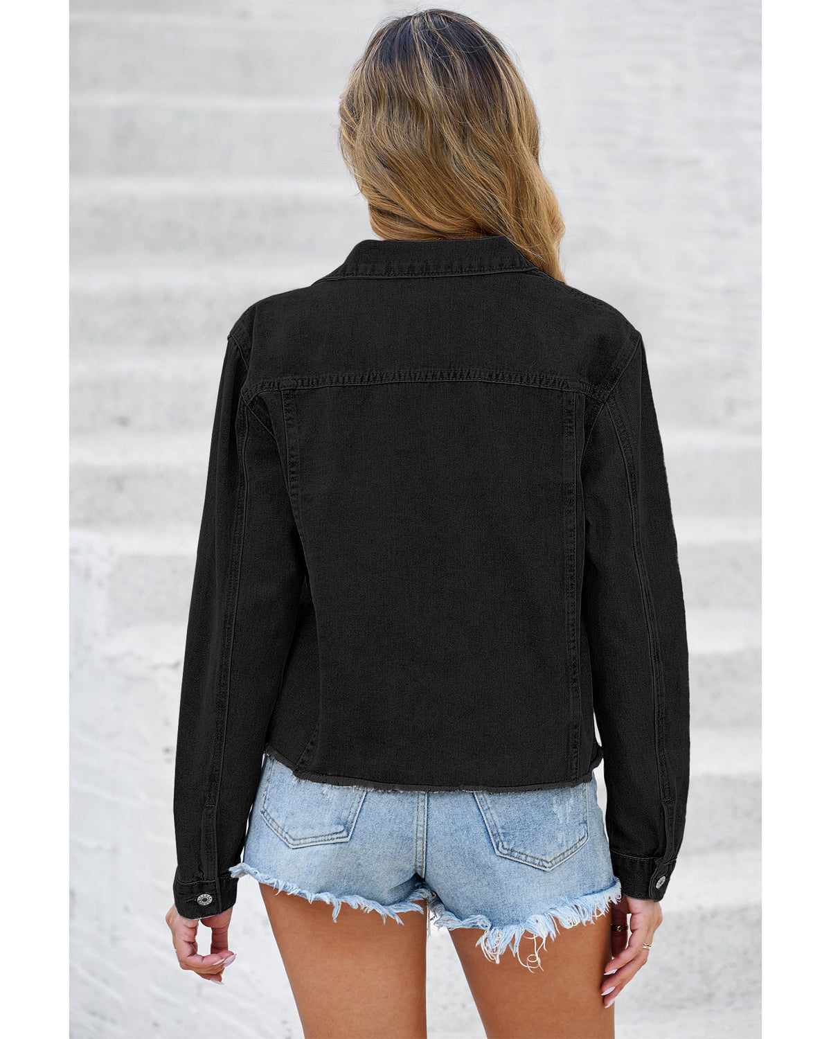 Luvamia Light Jackets For Women Lightweight Jean Jacket Summer Women's Fashion Womens Denim Shacket True Black Large Fits Size 12 14