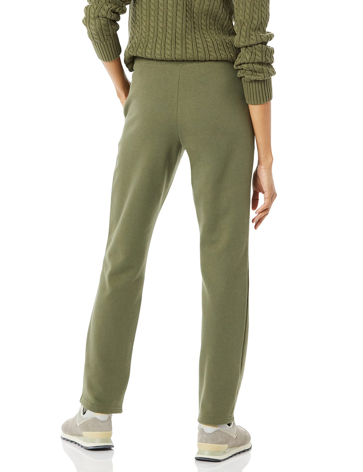 Essentials Women's Straight-Leg Fleece Sweatpants With - Olive