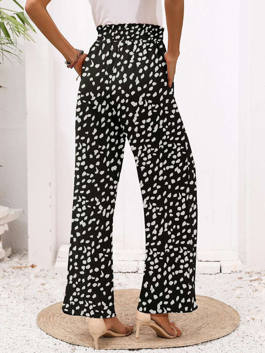 Heymoments Women's Wide-Leg Lounge Pants With - B07-black Leopard