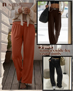 Neer 3 Pack Women's Cotton Lounge High-Waisted Pants - Style 19