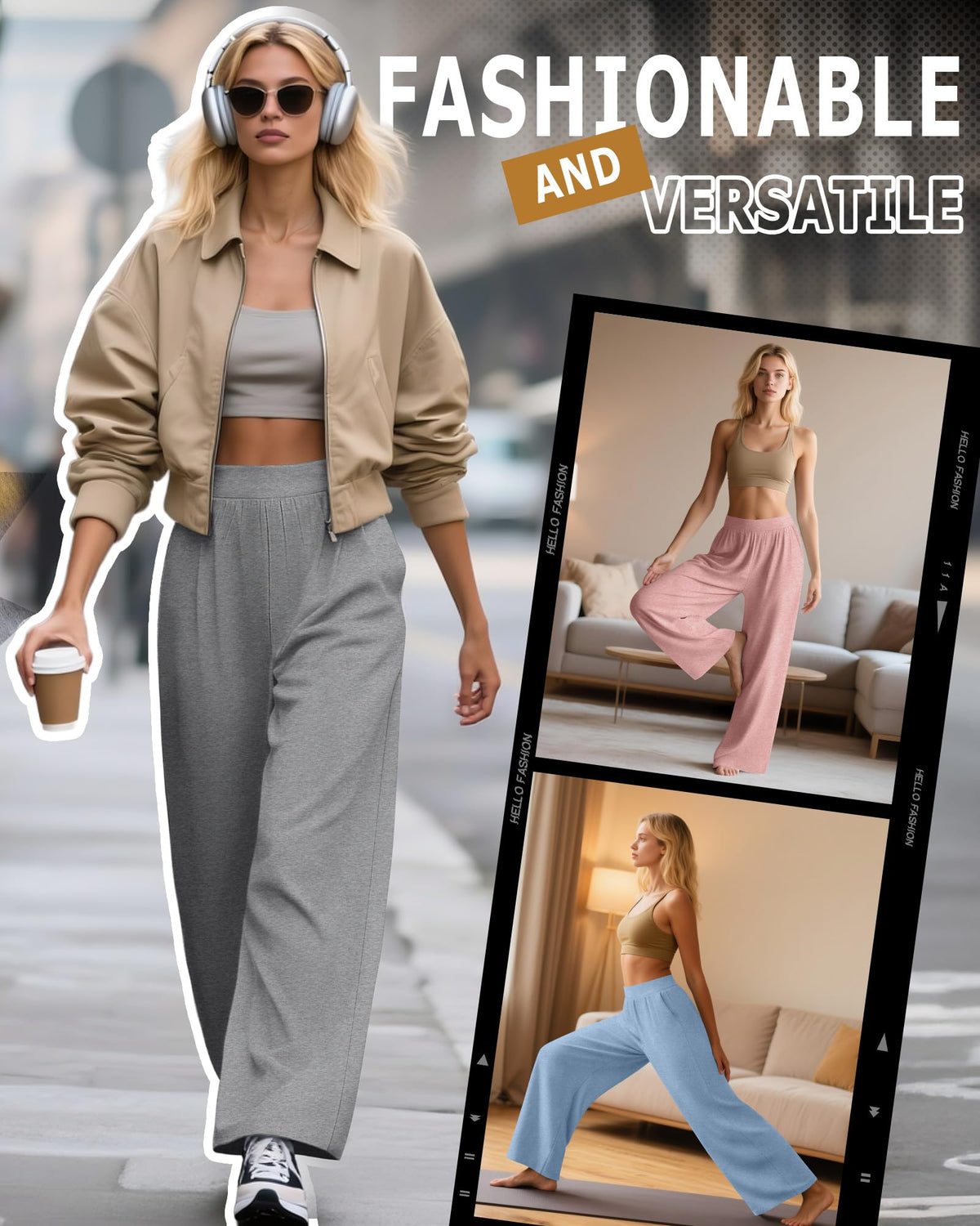 Huukeay 3 Pack Women's Lounge Pants Cozy Sweatpants Small - Style 2