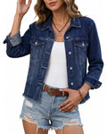 Luvamia Lightweight Jean Jacket - Womens Blue - Nightfall - Small - Fits Size 4/6
