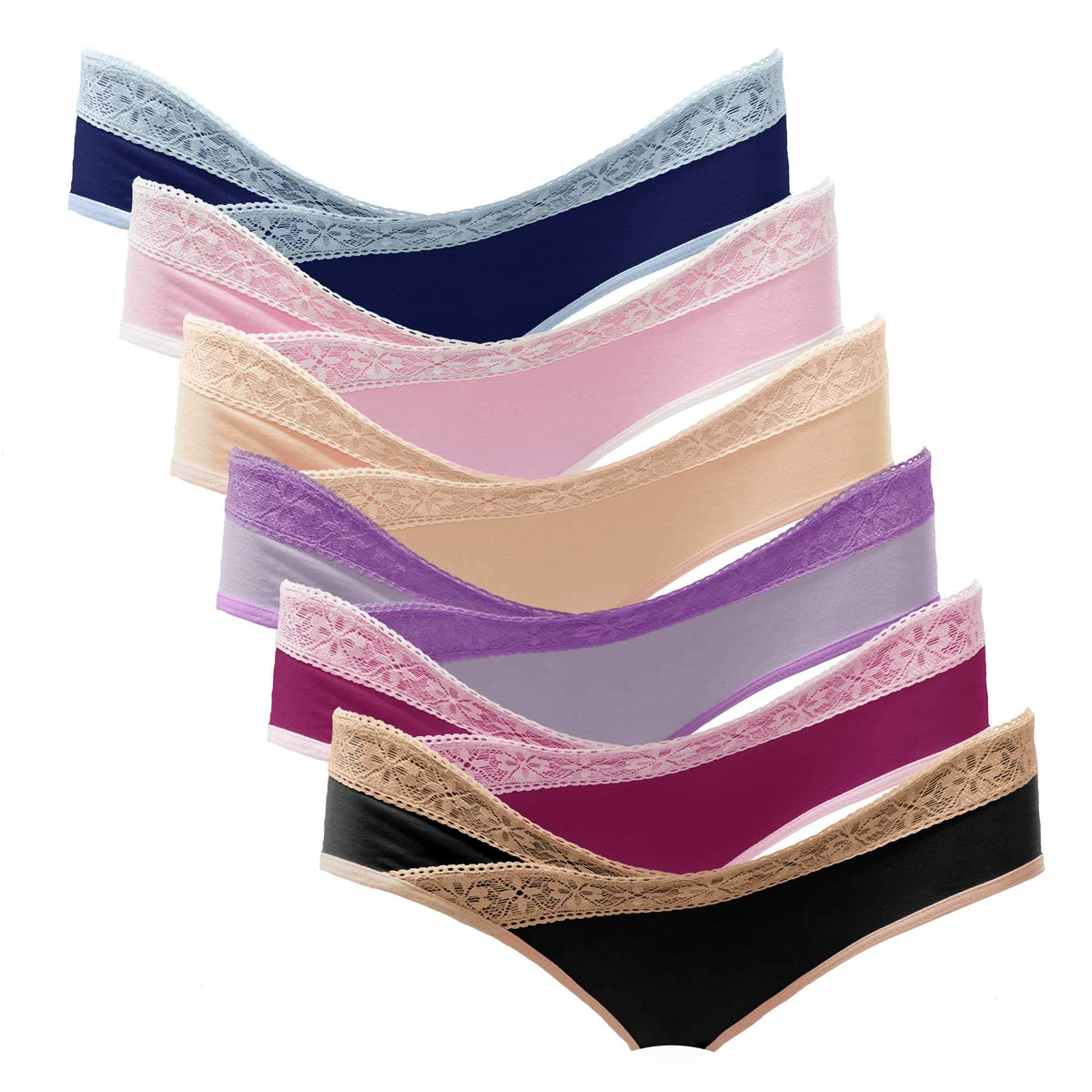 Intimate Portal Cotton Maternity Women's Pregnancy Under The Bump Postpartum 6 Pack Lace Delicacy M Bikini Panties