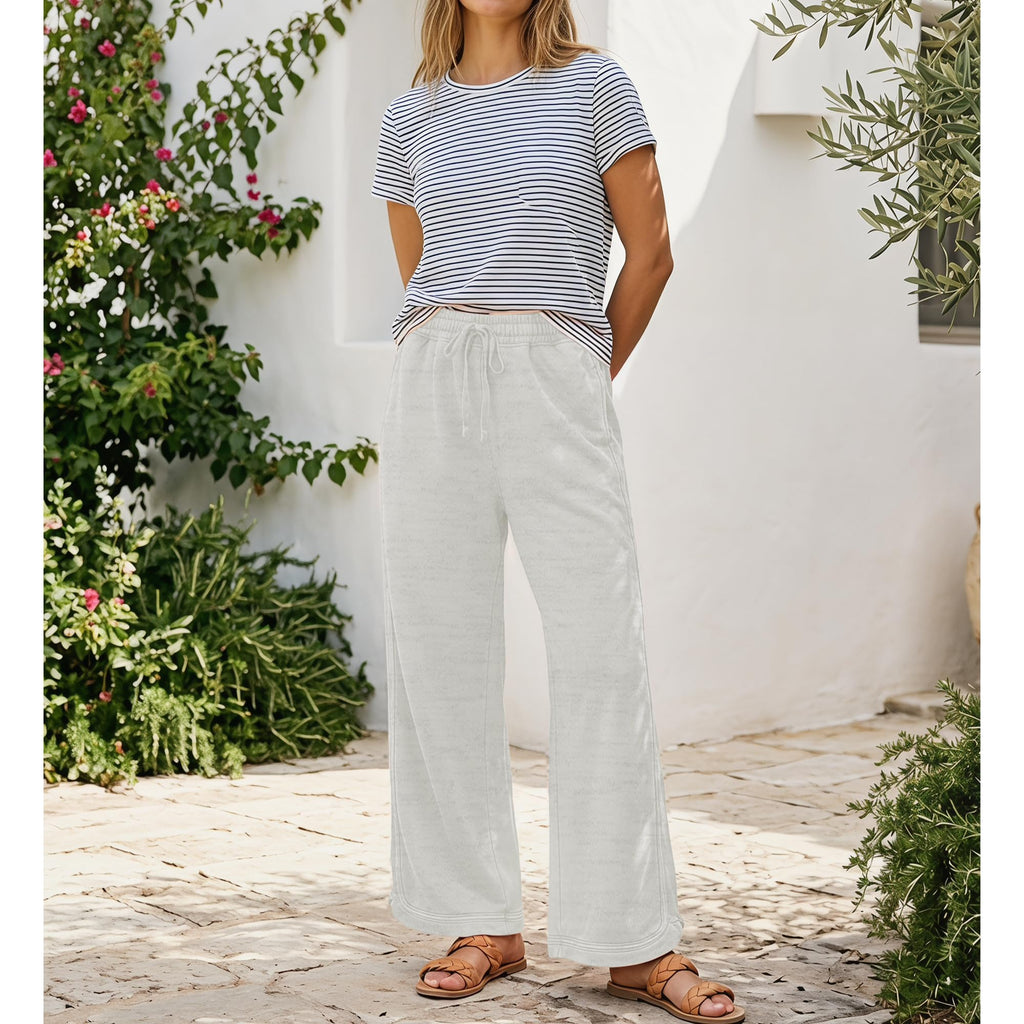Hixiaohe Women's Casual Wide-Leg Sweatpants High-Waist - Size X-Small
