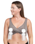 Women's Larken X Nursing & Hands-free Pumping Ultra Comfort Convenience with Silky Soft, Stretch Fabric Stone (xl) Bra