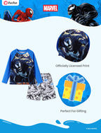 Disney Marvel Venom Boys Swim Set Child Quick Dry Swimsuit Elastic Bathing Suit Long Sleeve Swimwear Set Summer Rash Guard Shirt & Swim Trunks Teen Boy Blue Clothes UPF 50+ 2 Pieces Outfit 11-12 Years
