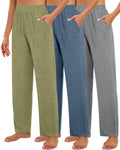 Huukeay 3 Pack Women's Lounge Pants Cozy Sweatpants - Light Heather