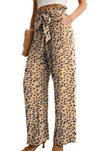 Iwollence Women Flowy Palazzo Pants Adjustable Knot - Size 4X-Large