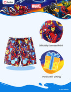 Disney Swimwear Marvel Boys Swim Short Avengers Rash Guard Swim Trunks Superhero Swimming Trunk Iron Man Beach Cloth Toddler Swimsuit UPF 50+ Surf Bathing Suit Kid Burgundy Sea Board Shorts 3-4 Years