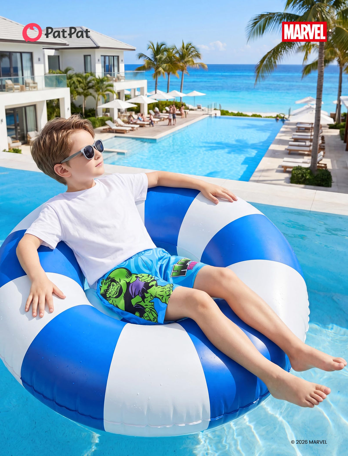 Disney Marvel Avengers Hulk Little Boys Rash Guard Swim Trunks Compression Summer Swim Shorts Kids Swimsuit Blue Swimwear UPF 50+Swimming Trunk Surf Bathing Suit Pool Party Sea Board Shorts 4-5 Years