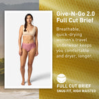 ExOfficio Women’s Give-N-Go 2.0 Full Cut Brief - Travel Underwear, Breathable, Durable, Easy to Clean, Marble Florals, X-Large