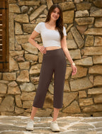 Dlooda Capri Pants For Women High-Waist Cropped Yoga With Pockets