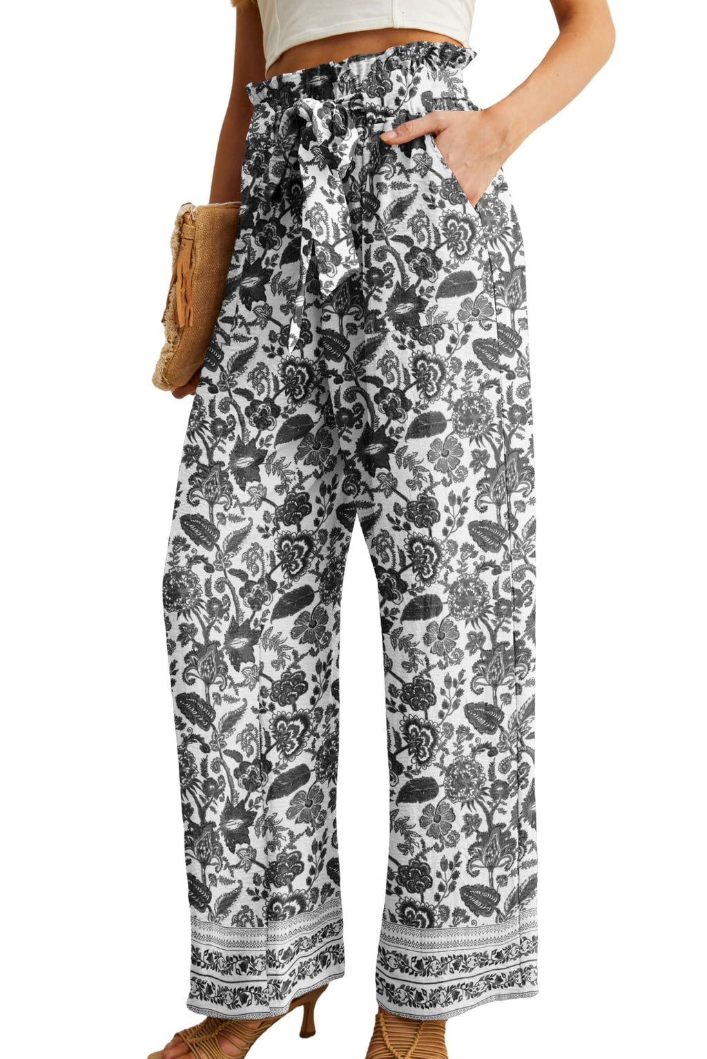 Iwollence Wollence Lightweight Stretch Palazzo Pants - 46 Black Two