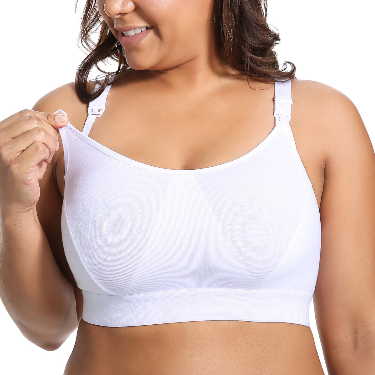 Women's Gratlin Cotton for Breastfeeding White Small Nursing Bra