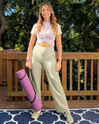G4free Wide-Leg Pants For Women With Pockets Lightweight Apricot S