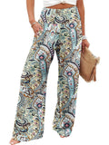 Jzc High-Waisted Palazzo Pants For Women Comfy Flowy Women's Capri