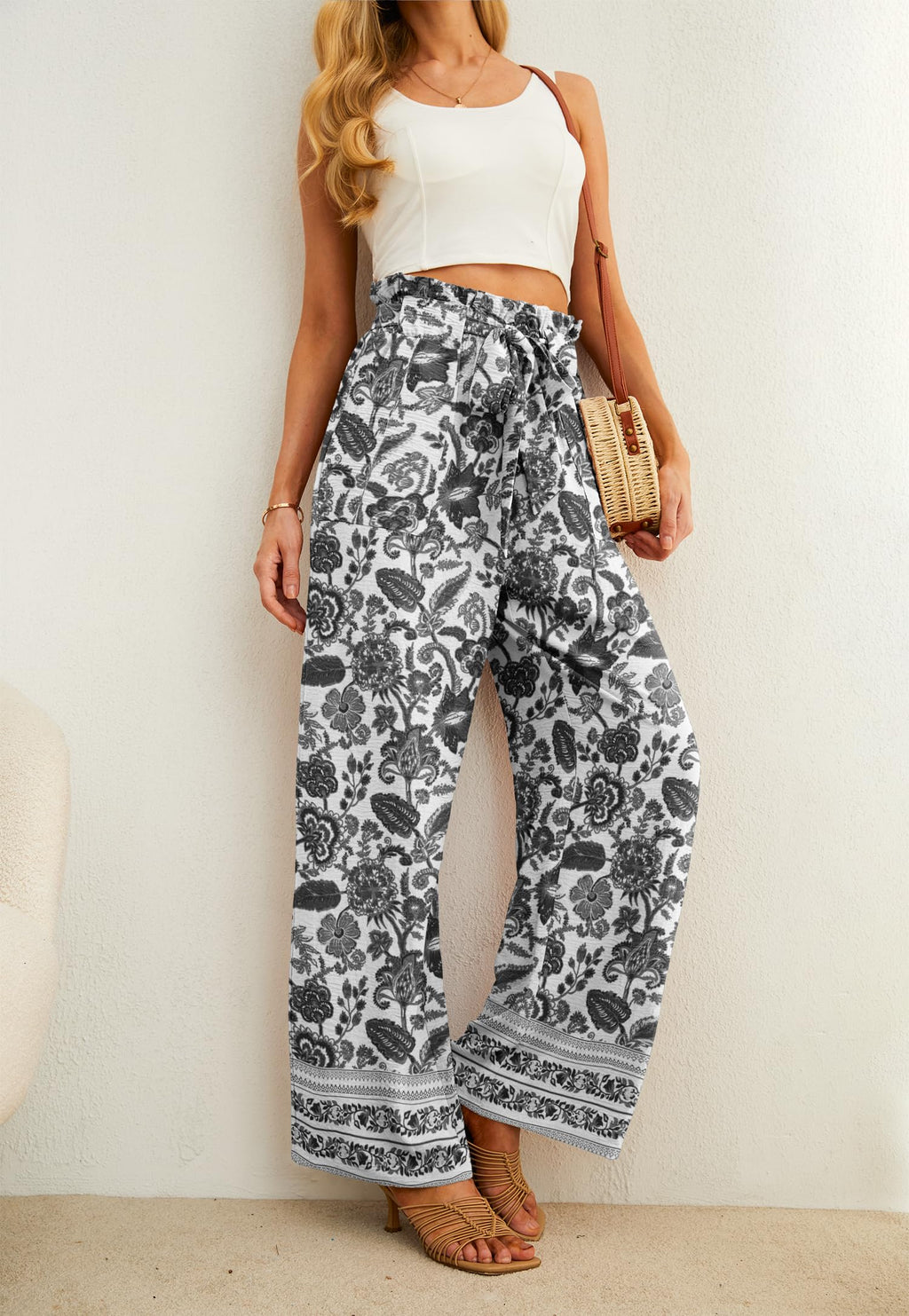 Iwollence Wollence Lightweight Stretch Palazzo Pants Women - Style 9
