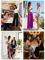 Heymoments Women's Wide-Leg Lounge Pants With - B05-almond Leopard
