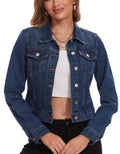 Andy & Natalie Jean Jacket Women Fashion Denim Jackets Oversized Long Sleeve Basic Button Down Crop Outerwear Coat With Pockets Xx-large -