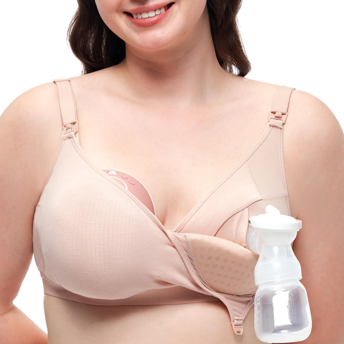 Women's Momcozy Hands-free Pumping Breathable Tencel™ Fabric Breast Pump Bra