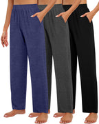 Huukeay 3 Pack Women's Lounge Pants Cozy Sweatpants Medium - Style 2