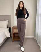 G4free Women's Dress Pants High-Waisted Travel Taupe Xs Extra Tall