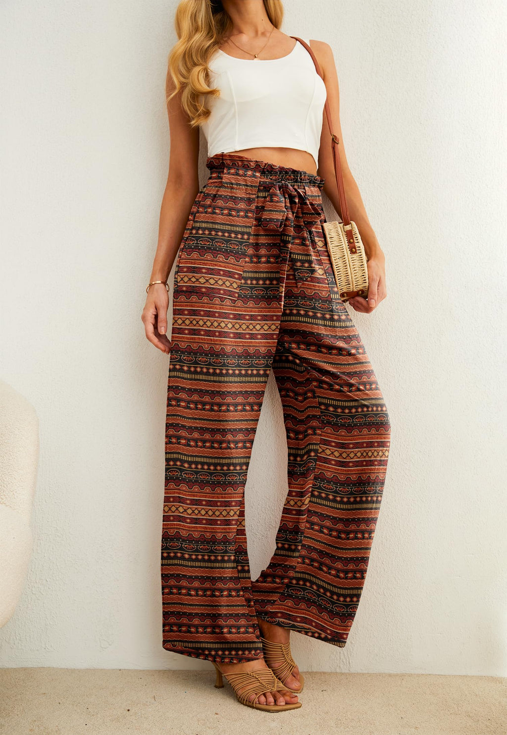 Iwollence Unique Adjustable Knot Palazzo Pants Women - Style 24