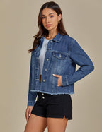 Luvamia Winter Jacket For Women Denim Shirt Oversized Light Weight Timeless Blue X-large Fits Size 16 18