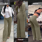 Jgs1996 Wide-Leg Yoga Pants Bottoms Straight-Leggings For - Style 25