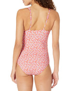 Essentials Women's Maternity Ruched V-neck Swimsuit With Adjustable