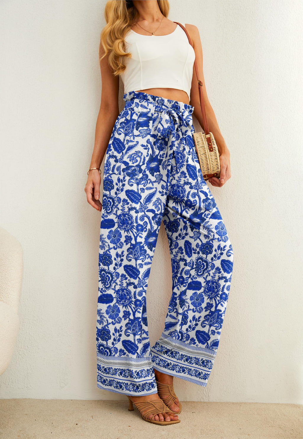 Iwollence Wollence Lightweight Stretch Palazzo Pants Women - Style 16