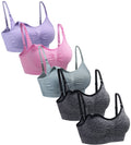 Women's Suekaphin 5pack Wireless Nursing & Maternity Breastfeeding Medium, Heather (2xblack/gray/pink/softpurple) Bra