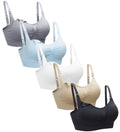 Suekaphin 5pack Wireless Women's S Sleeping Breastfeeding 5pcs Pack Small Black Nude Gray White Lightblue Nursing Bra