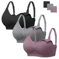 Angelhood Women's Seamless Sleep ,breastfeeding with Remove Pads Extenders Pack of 3 Nursing Bra