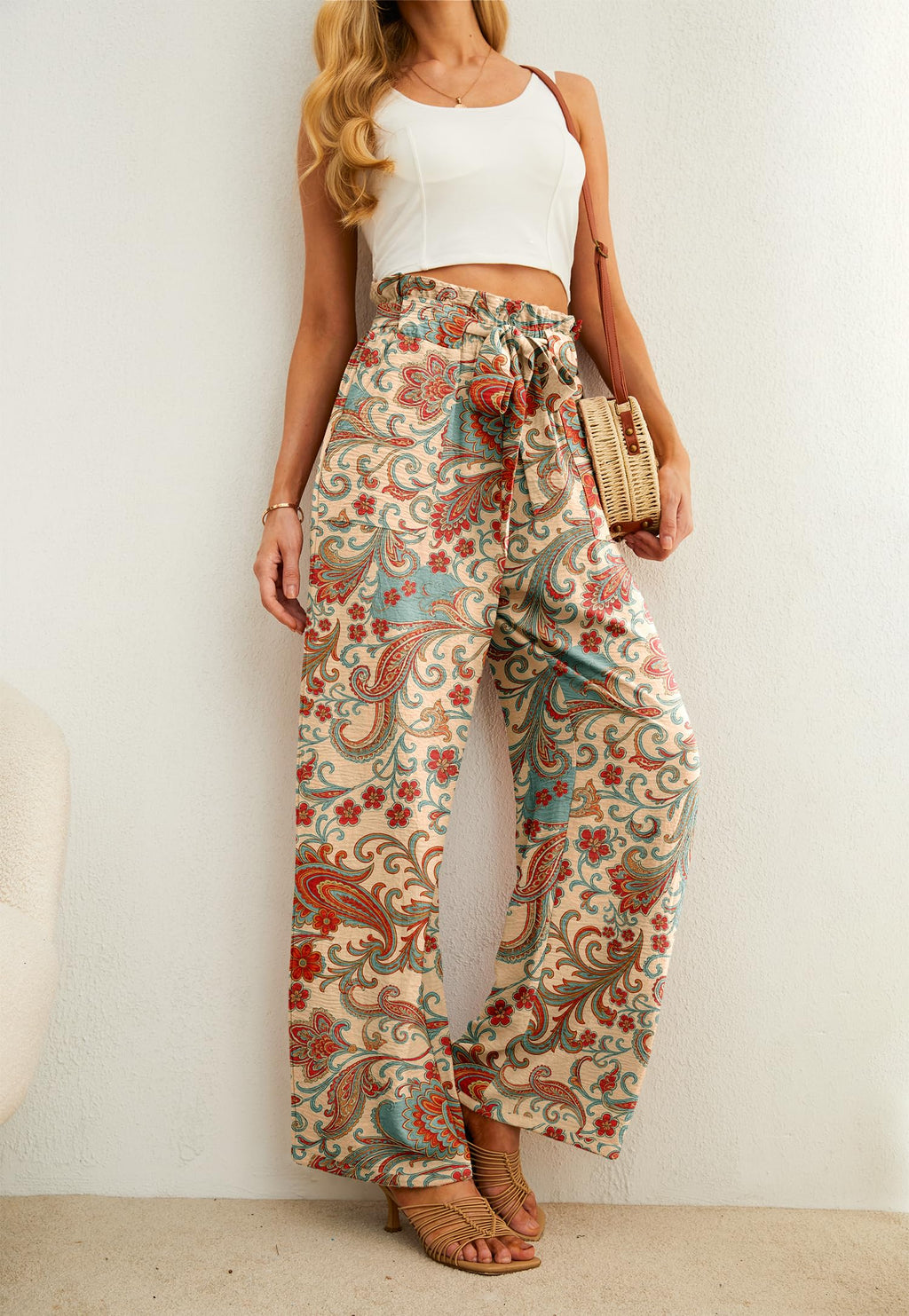 Iwollence Unique Adjustable Knot Palazzo Pants Women - Style 20