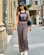 G4free Flare Leggings For Women Straight-Leg Taupe Xxl Petite