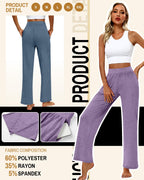 Huukeay 3 Pack Women's Lounge Pants Cozy Sweatpants Medium Gray Hazy