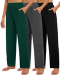 Huukeay 3 Pack Women's Lounge Pants Cozy Sweatpants Large Black Gray