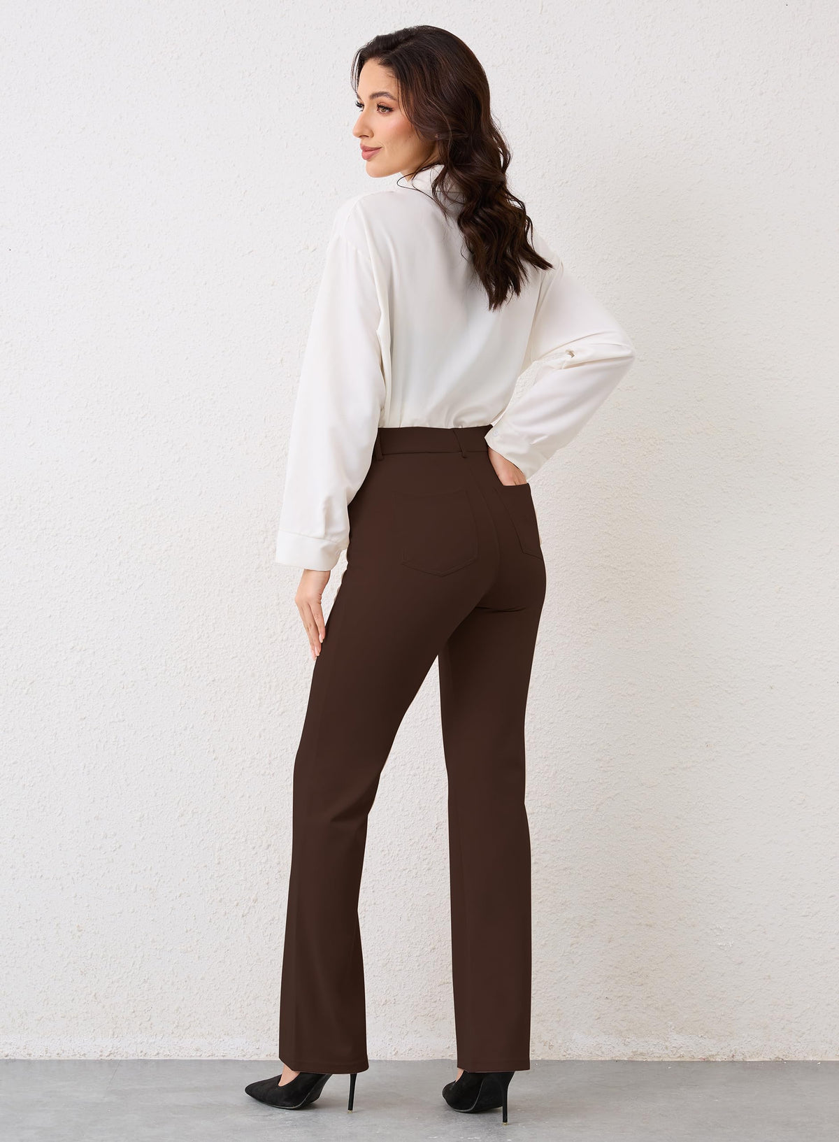 Vimpep Straight-Leg Yoga Dress Work Pants Women Pull On - Size Small