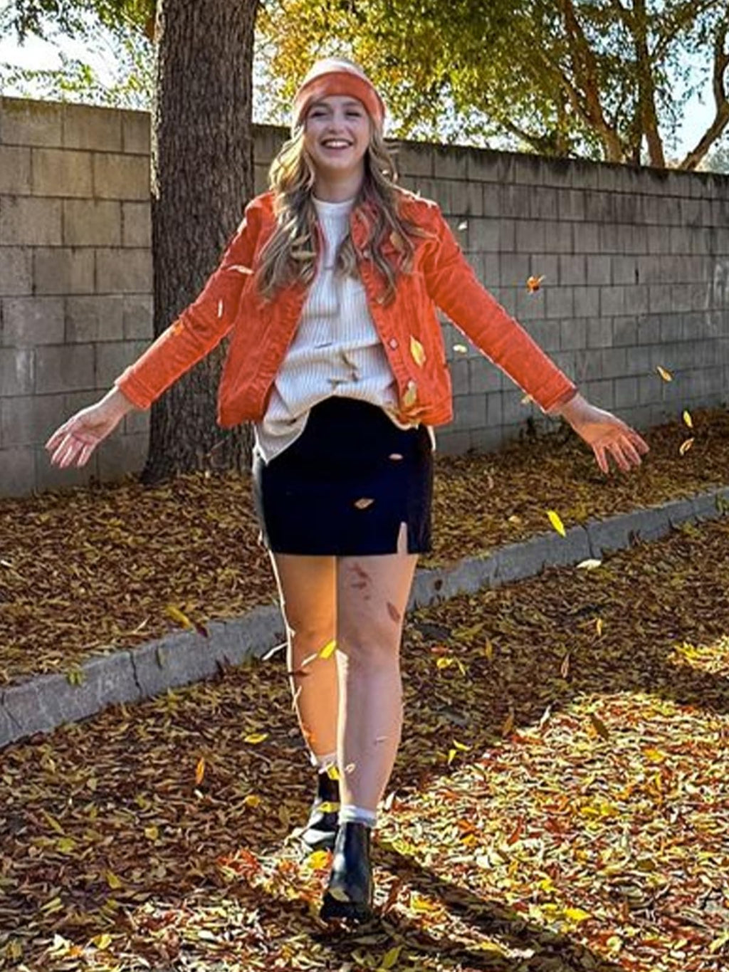 Luvamia Denim Jackets For Women Stretch Jean Size XL - Orangeade