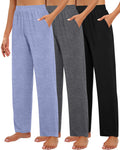 Huukeay 3 Pack Women's Lounge Pants Cozy Sweatpants Small - Style 5