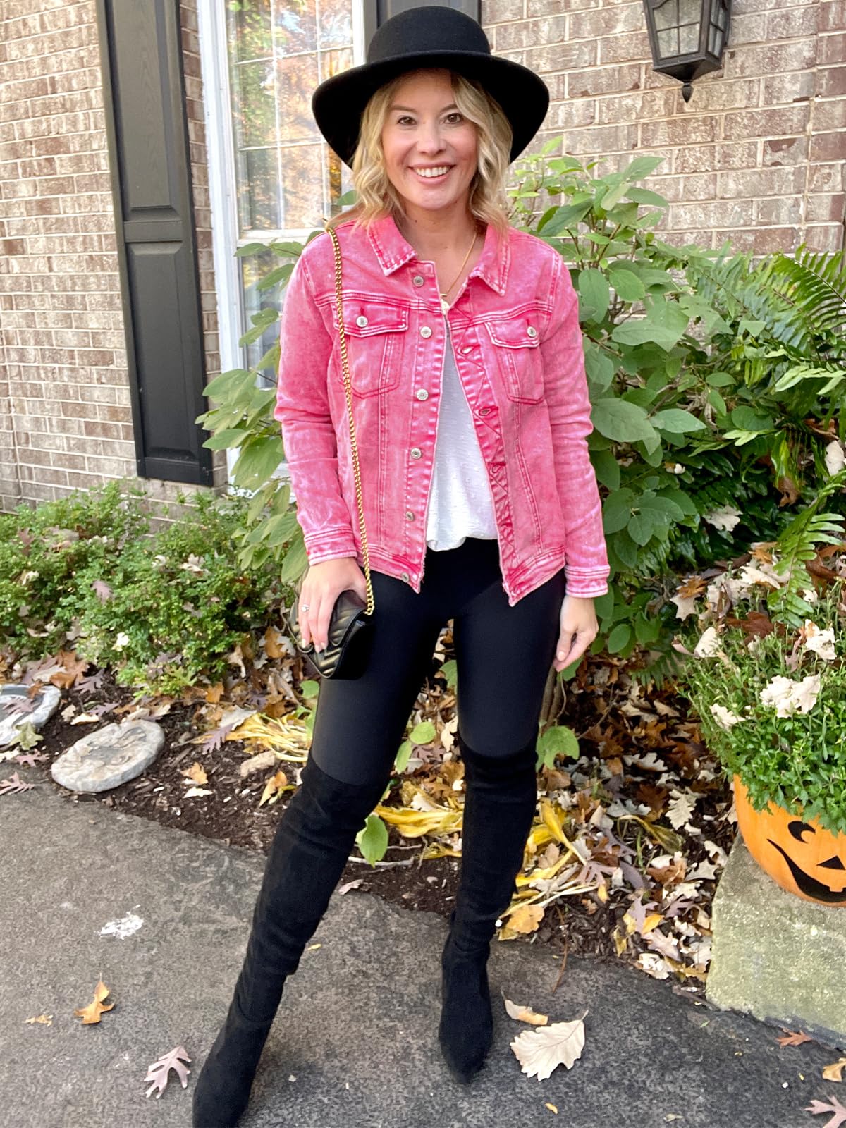 Luvamia Denim Jackets For Women Ladies Jean Pink Jacket - Aurora