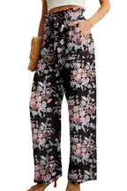 Iwollence Women Plus Size Palazzo Pants Adjustable Knot High-Waist