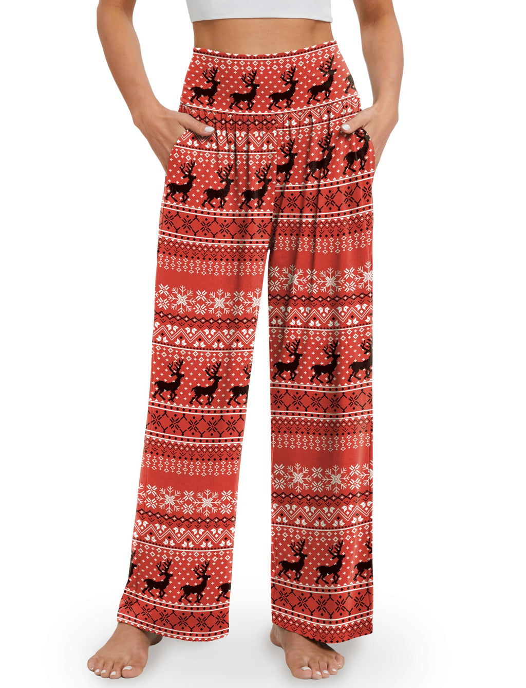 Gracyoga Women's Wide-Leg Yoga Pants Flowy Lounge Pajamas With Pockets